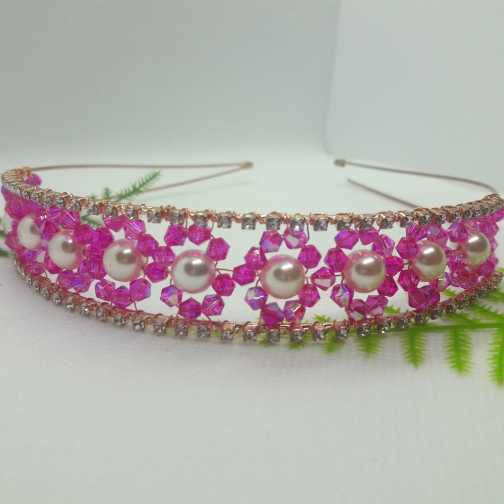 Fuchsia Crystal Headband